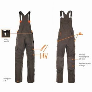 Salopette homme ZAG BOSSEUR - Taille 44 - Noisette - 11502-023