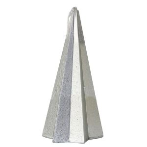 Wadiga Bougie de Noël argentée pyramide - 5.5x5.5x11cm