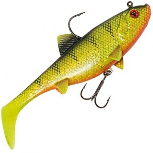 Fox Rage Replicant Wobble - Poisson en caoutchouc Swimbait, couleur : UV Natural Perch, longueur/poids : 14 cm - 55 g