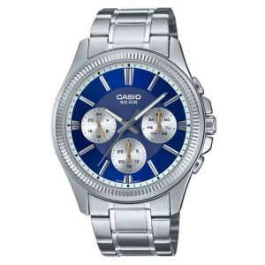 Casio Montre Pour Homme - Cadran Bleu - Bracelet Acier Inoxydable - &Eacute;tanch&eacute;it&eacute; 50m - Quartz