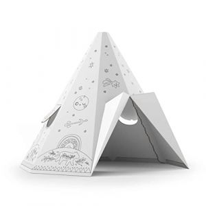 FOLDZILLA Tipi en carton XXL Tipi avec ciel étoilé à colorier