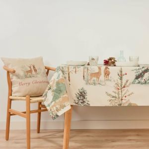 Muaré Nappe en résine Anti-Taches Christmas Deer 140 x 140 cm