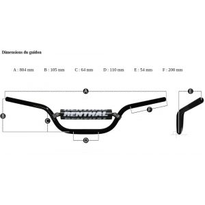 Renthal Guidon MX Twinwall bleu cintrage haut &Oslash;28,6 mm