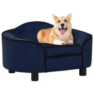 VidaXL Canapé pour chien Bleu 67x47x36 cm Peluche