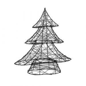 Sapin fil métal déco led blanc chaud 30cm noir - koopman amz106500