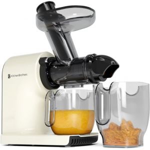 KitchenBrothers Slowjuicer - Compact - Presse-agrumes - Presse-légumes et fruits - 45 mm - 500 ml - Cadeau de fête des mères - Champagne