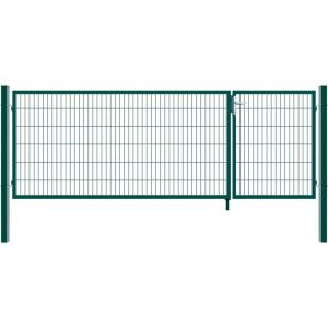 HOME DELUXE - Portail de jardin à double battant ADITUS Couleur : vert, Dimension : 120 x 350 cm