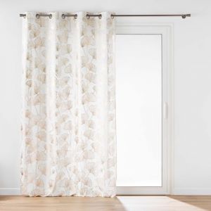 Douceur d'Intérieur, Rideau à Oeillets (140 x 280 cm) Kenzy, Polyester & Lin imprimé Métallisé