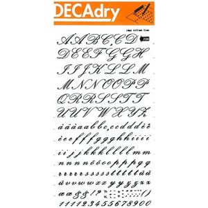 APLI SDD204F - Planche de lettres et chiffres transfert noir 12mm - 1 feuille