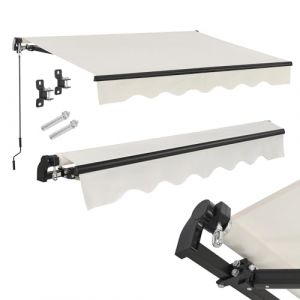 Auvent - 300 x 250 cm - Beige - Matériel de fixation inclus