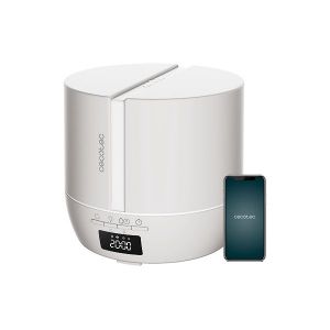 Cecotec Diffuseur d'Arômes PureAroma 550 Connected Sand. Capacité 500 ml, Écran LED, Haut-parleur, Contrôle par Bluetooth, Minuterie