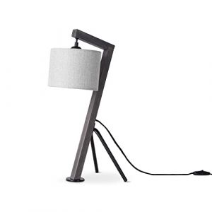 Image de Lampadaire Lampe à Poser Salon Abat-Jour Lampe De Lecture Chevet Potence Lampe de table - Noir, Gris (Ø16cm) - Paco Home