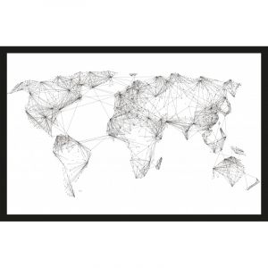 Image de Tableau sur verre synt tique carte du monde 42x63cm
