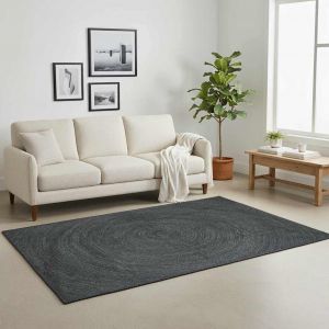 VidaXL Tapis Gris Fonc&eacute; 300 X 300 Cm Jute