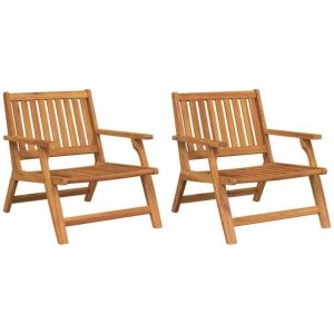 VidaXL Chaises de jardin 2 pcs 76x67x73.5 cm Bois massif d'acacia 367826
