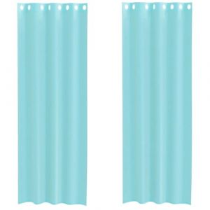 VidaXL Rideaux en Voile avec &oelig;illets 2 pcs Turquoise, Rideau en Filet, Rideau Transparent, Voile de fen&ecirc;tre, Traitement de fen&ecirc;tre