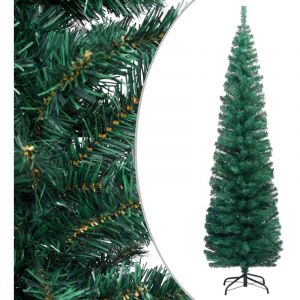 Image de VidaXL Sapin de No?l artificiel mince avec support Vert 240 cm PVC