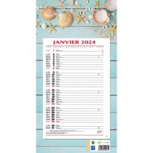 CBG Calendrier mensuel sur plaque - 19 x 36 cm - thème zen