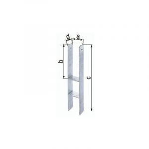 Gah-Alberts Alberts 203931 Support de poteau en H | galvanisé à chaud | largeur intérieure 116 mm | hauteur totale 600 mm | épaisseur du matériau 5 mm