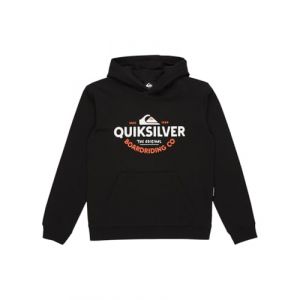 Quiksilver Garçon Typed Out Hoodie Youth Pull-Over, Noir, 10 Ans EU