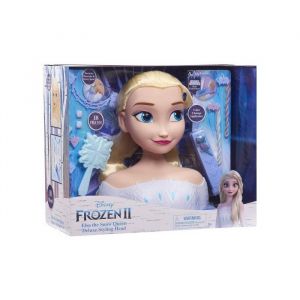 Otto Office Tête a coiffer deluxe elsa cheveux blonde reine des neige - 18 pieces - set jouets fille + 1 carte offerte - jouet coiffure - accessoires
