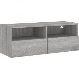 VidaXL Meuble TV mural sonoma gris 80x30x30 cm bois d'ingénierie