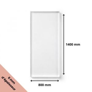 Plaque verre acrylique transparent 6 mm - 80 x 140 cm (800 x 1400 mm) - Verre synth&eacute;tique - Plaque PMMA XT - Plexiglass