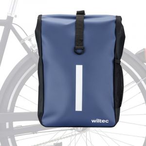 wiltec Sacoche étanche pour porte-bagages bleue – capacité de 16 l – 47 x 24 x 13 cm – en pvc et polyester – pour vélos et vélos électriques – Sac de