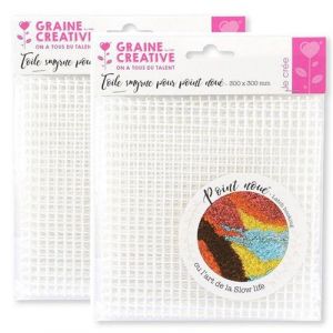 Graine Créative 2 toiles Smyrne pour point noué 30 x 30 cm