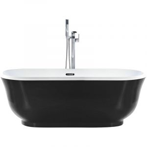 Beliani Baignoire îlot ovale noire 170 cm TESORO