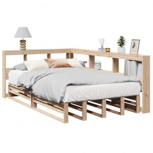 VidaXL Lit Bibliothèque Sans Matelas 120x190 Cm Bois De Pin Massif