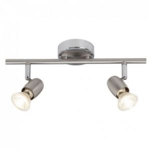 Brilliant AG Plafonnier a 2 lumières WESLEY -2x2.5W GU10 -ACIER/CHROME G54813_77