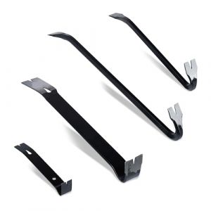 Relaxdays Lot de 4 Pieds de biche avec tiges de biche et extracteur de Clous, Fer de Montage Grand et Petit, d&eacute;montage, Acier, Noir