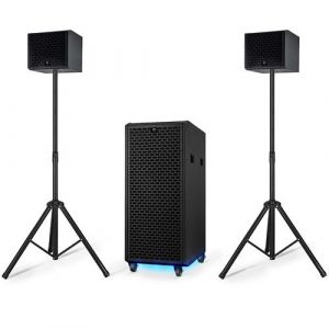 Bm sonic Pack Sonorisation complet BMS-PRO1208-DJ 2000W SUB AMPLIFIE 700W RMS +2x SAT 150W, 2x Bluetooth, 2x USB, Optique AUX FM