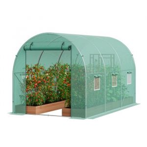 Serre Tunnel Jardin-Vevor-345x195x192 Cm-Tente Abri Plantes Avec Cadre En Acier Galvanisé-Extérieur Cultiver Légumes Fleurs