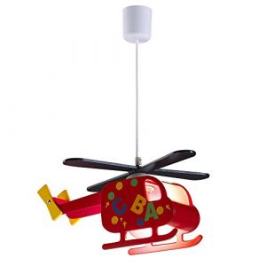 Wonderlamp W-A000122 Lampe de plafond pour enfant Hélicoptère Rouge