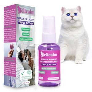 FELICALM Paris/Spray CALMANT &agrave; la VALERIANE/Anti Stress/pour Chat et Chaton/PHYTOTHERAPIE : HUILES ESSENTIELLES: VALERIANE+Camomille+ Lavande+PHEROMONE f&eacute;line.