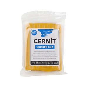 Cernit Pâte Number one 56g - Effet porcelaine Ocre jaune 746