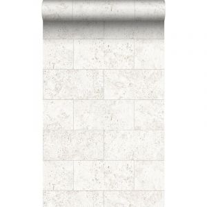 Origin Wallcoverings papier peint imitation pierre blanc cassé - 53 cm x 10,05 m - 347580