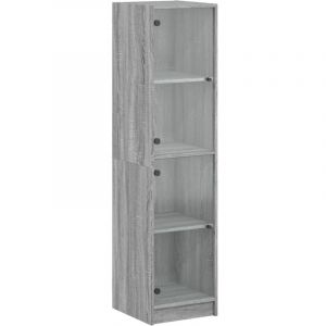 VidaXL Buffet avec portes en verre sonoma gris 35x37x142 cm