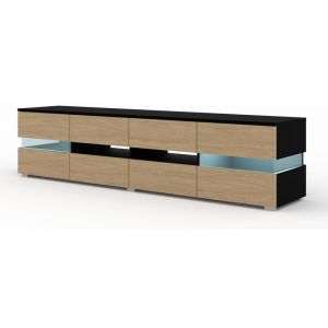 Meuble TV "Viper" - Beige/Noir - L 186 cm