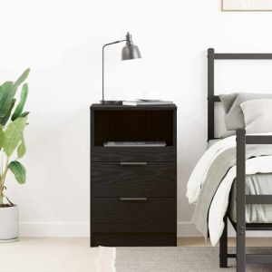 VidaXL Cabinet de chevet Ch&ecirc;ne noir 40 x 35 x 65 cm Bois d'ing&eacute;nierie