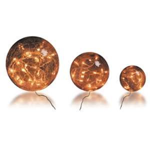 Blachère illumination 3 boules verre brun ambre 3 mètres de long