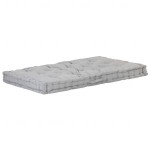 Image de VidaXL Coussin de plancher de palette Coton 120x80x10 cm Gris