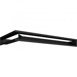 Kratki Grille de Ventilation Luft pour chemin&eacute;es Grille d'angle Droit avec Prise d'air Couverte 45 degr&eacute;s Acier thermolaqu&eacute; 40x80x9cm Noir