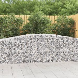 VidaXL Paniers à gabions arqués 2 pcs 400x50x80/100 cm Fer galvanisé