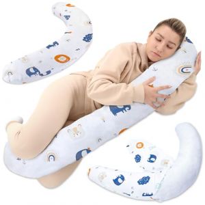 Oreiller pour dormeur latéral 165 x 70 cm Oreiller confort - Coton oreiller de couchage avec housse pour le corps Arc en ciel
