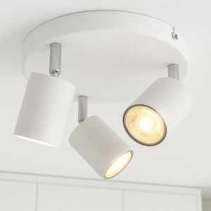 CGC Lighting Plafonnier GU10 3 Spots, Plafonnier Réglable, Plafonnier LED Rond Moderne, Plafonnier LED Intérieur pour Cuisine, Salon, Couloir