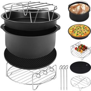 Deuba Set d'ensemble d'accessoires 9 pièces pour friteuse à air chaud cuisine moule