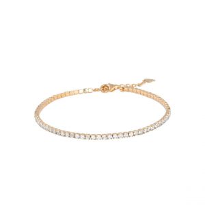 Bracelet femme plaqué or blanc serti griffe - UW3YVYZV